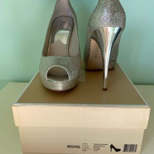 Michael Kira Glitter York Platform Heels